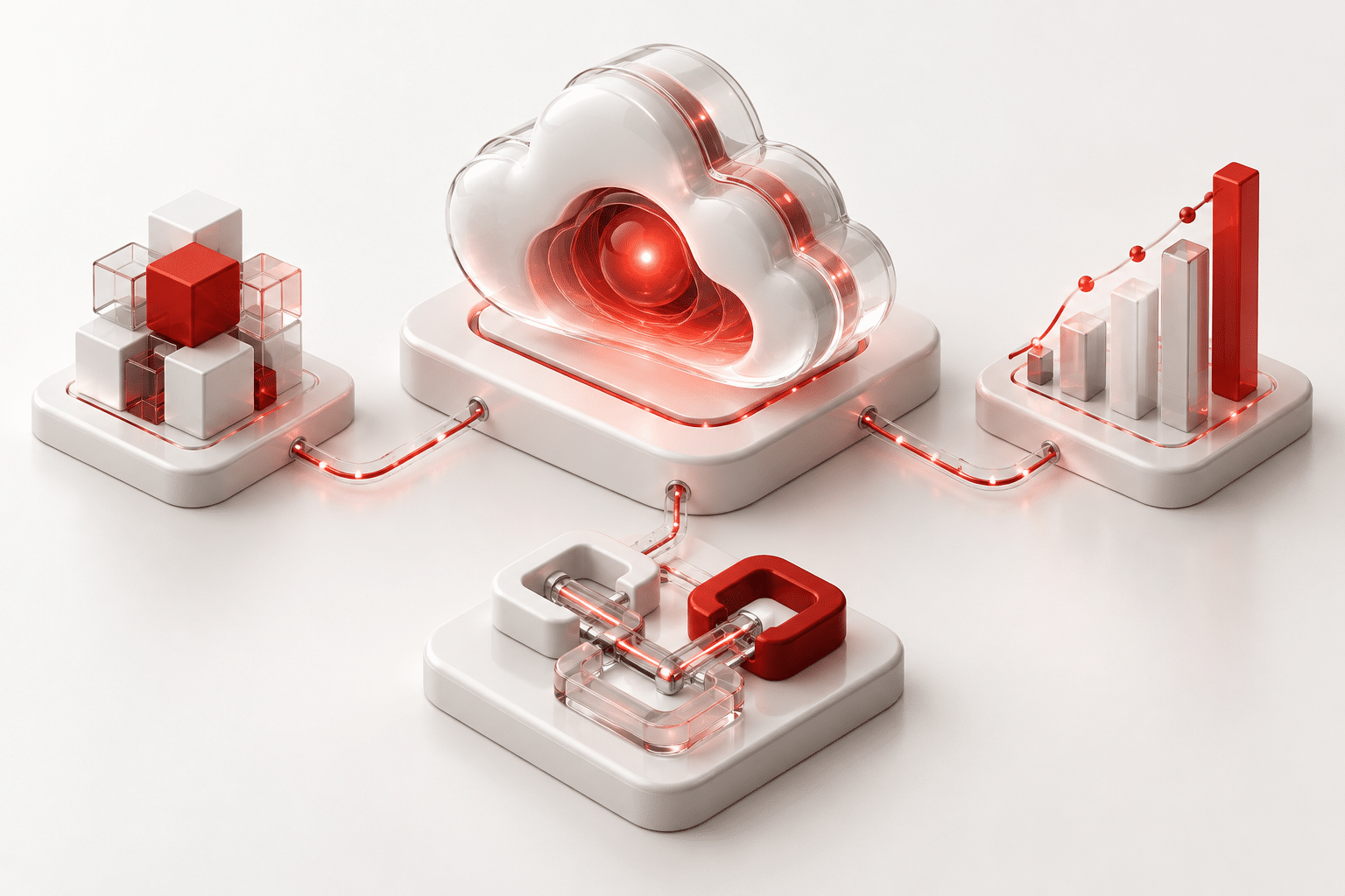 Enterprise cloud connecting business applications, integration, and analytics